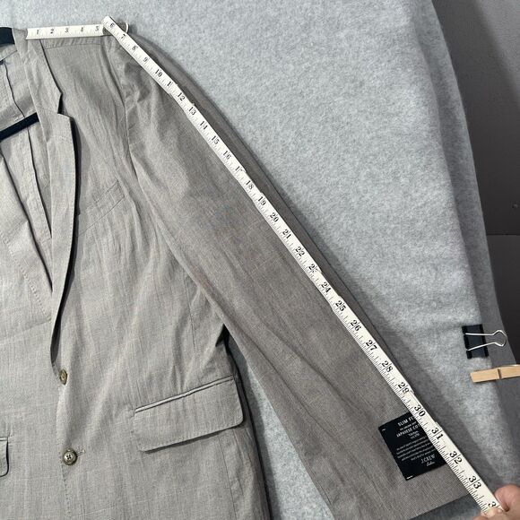 J Crew Ludlow 44R Slim fit tan Windowpane Japan cotton Blazer Jacket AH936 NWT - Picture 10 of 16